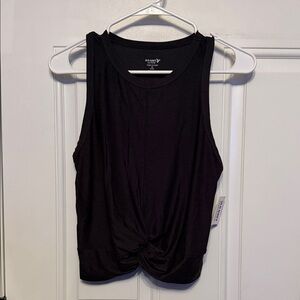 Old Navy Black Twist-Front Tank Top